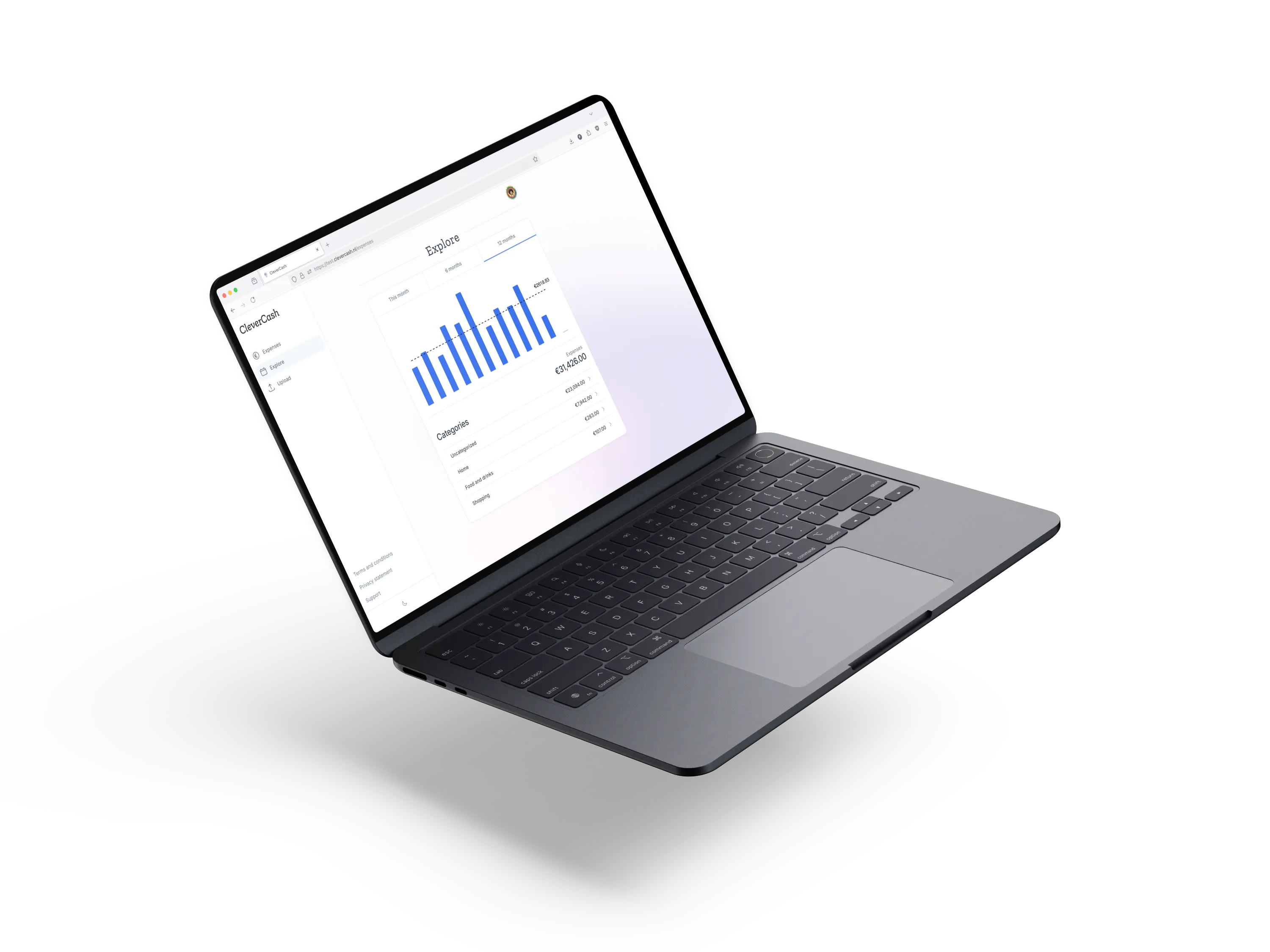 A year-on-year calculation in a spreadsheet